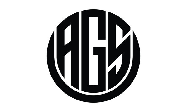 AGS shield with round shape logo design vector template | monogram logo | abstract logo | wordmark logo | lettermark logo | business logo | brand logo | flat logo.