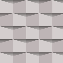 Texture of a brick wall. Futuristic Geometric Light 3D background for the design. Endless seamless monochrome pattern. Vintage seamless wall tiles. Optical Illusion of Volume