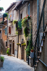 historic alleys of Castelnuovo di Porto, Italy
