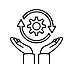 Installation and support icon. Call center, assist, service, contact, phone, computer, info, vector illustration on white background.