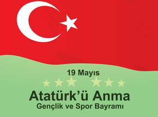 Turkey Republic day card. vector