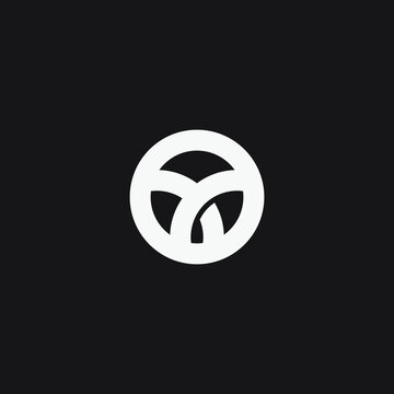 Initial letter YX or OYX in circle monogram logo design.