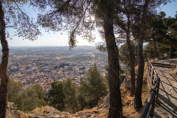 The best views of the city of Jaen, Spain. From the summit of Cerro de Santa Catalina.