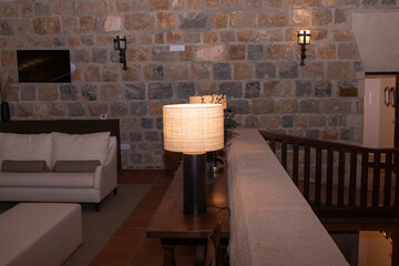 The waiting room of a luxury hotel. A classic and avant-garde decoration.