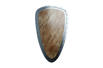 shield of the past on a white background, military technology, armor. 3D render, 3D illustration.