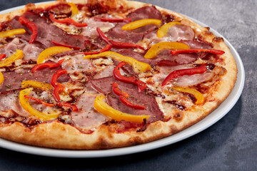 italian pizza on the white plate