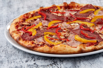 italian pizza on the white plate