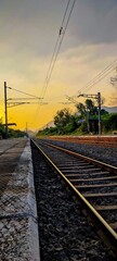 railway at sunset