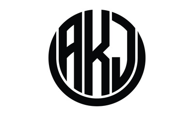 AKJ shield with round shape logo design vector template   monogram logo   abstract logo   wordmark logo   lettermark logo   business logo   brand logo   flat logo. © Fahim