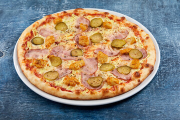 italian pizza on the white plate