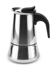 Geyser coffee maker isolated on white background. clipping path