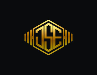 jse letter original monogram logo design, gym and fitness logo