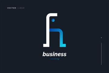 Modern Letter H Logo Design in White and Blue Gradient with Eye Symbol