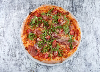 italian pizza on the white plate