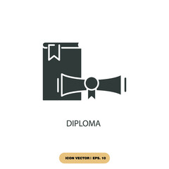 diploma icons  symbol vector elements for infographic web