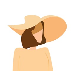 girl with a yellow hat on a white background