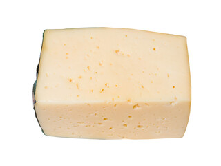 Cheese on a white background. Milk swiss cheese. Studio photography.