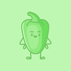 Cute bell pepper character. Cartoon vector isolated illustration