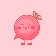 Cute beet character. Cartoon vector isolated illustration