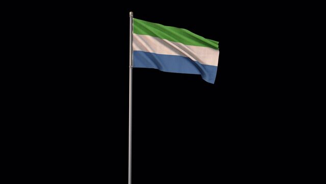 Sierra Leone flag, 4k video background is transparent