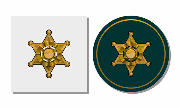Six star illustration. Logo for police or sheriff