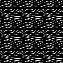 Seamless abstract black and white background. Design for fabric, wrapping paper, clothing, wallpaper, packaging. Vector illustration