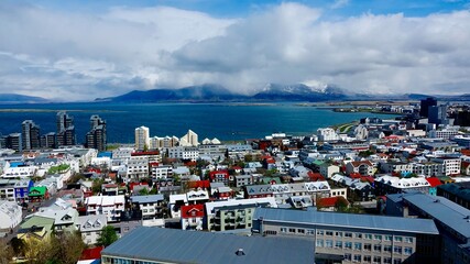 Fototapeta na wymiar Reykjavik, areal city view