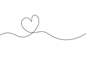 Hearts Continuous Line Drawing. Trendy Minimalist Illustration. One Line Abstract Drawing.