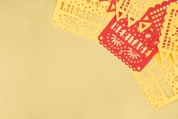 Hispanic heritage month background with mexican paper flags