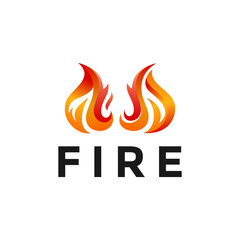 Fire Flame logo design. Tongues of flame icon illustration