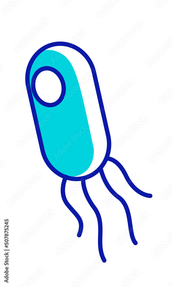Poster bacterium semi flat color vector element. full sized object on white. microbiology. scientific sampl