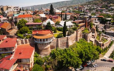 Naklejka premium Aerial view of Queen Darejan Palace in Tbilisi