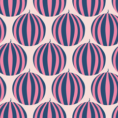 Abstract watermelons hand drawn vector illustration. Colorful fruit in flat style. Geometric fashion seamless pattern for wallpaper or fabric.