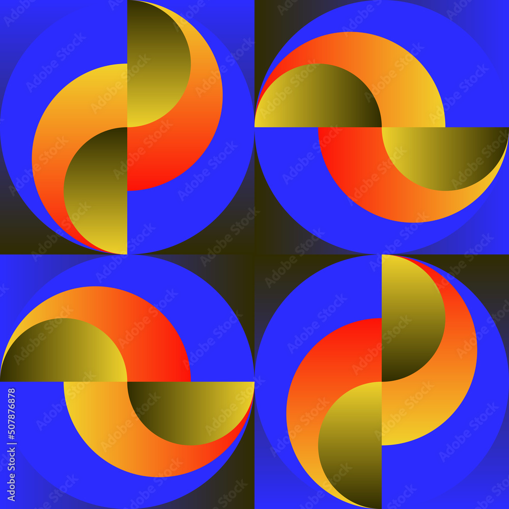 Poster pop art aesthetics abstract vector pattern with weird geometric shapes and bizarre artistic forms