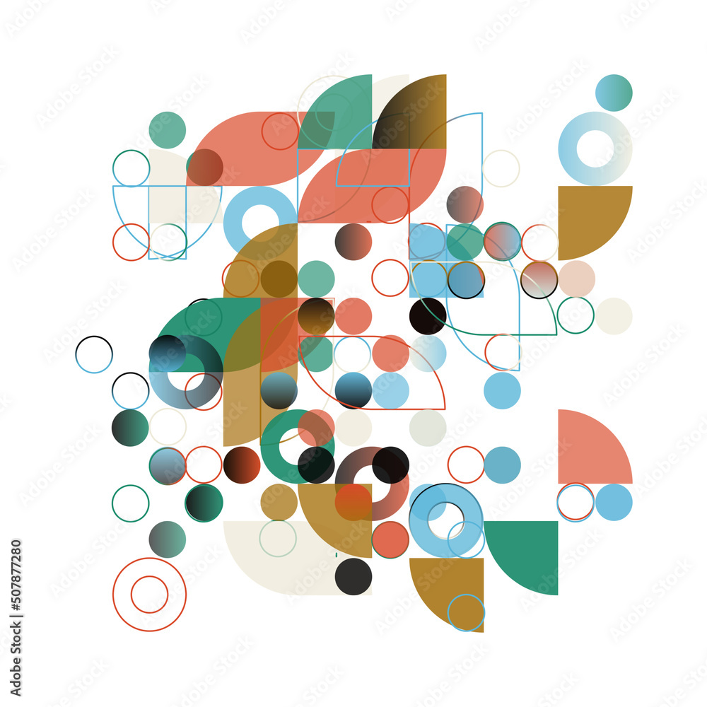 Poster minimal art graphic pattern design aesthetics made with abstract vector geometric shapes