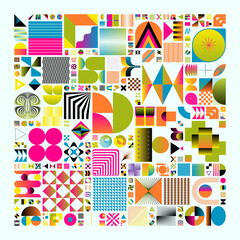 Neo-Geo Pattern Vector Graphic Inspired By Abstract Modernist Aesthetics Design