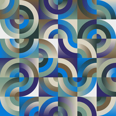 60s Retro Style And Mid-Century Aesthetics Vector Pattern Background Made With Abstract Geometric Shapes