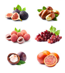  Collage of exotic fruits.