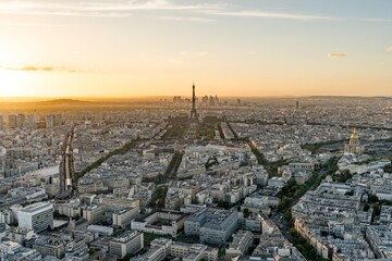 Obraz na płótnie Canvas Panoramic view of Paris with the Eiffel tower