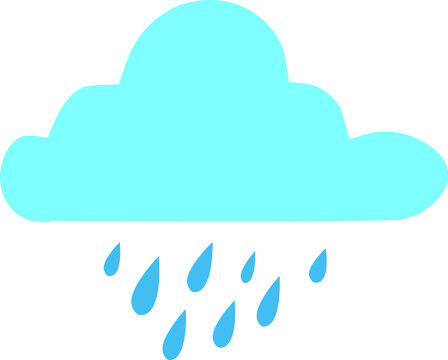 Hard rain icon vector, Rainy cloud trendy icon on white background for web graphic. Cloud Raining Medium Rain Storm.