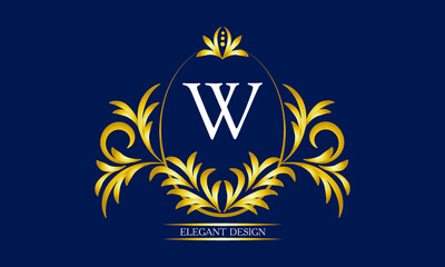 Exquisite monogram with the letter W in the center. Luxury logo template. Business sign, identity monogram for restaurant, boutique, heraldry, jewelry