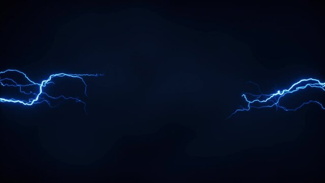 Blue lightning with dark background, 3d rendering.