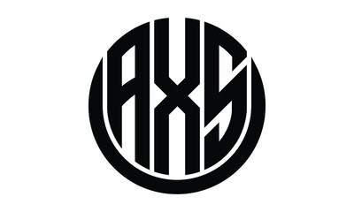 AXS shield with round shape logo design vector template | monogram logo | abstract logo | wordmark logo | lettermark logo | business logo | brand logo | flat logo.