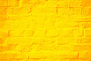 Yellow orange summer brick wall Caribbean background texture pattern - 507884089
