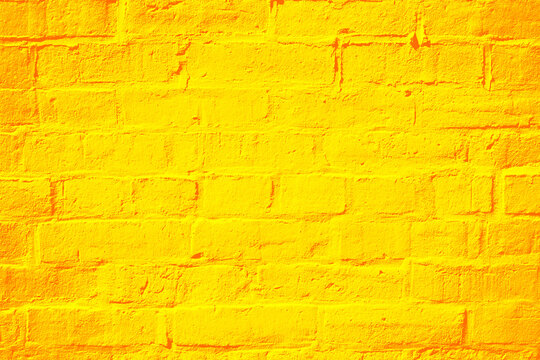 Yellow orange summer brick wall Caribbean background texture pattern