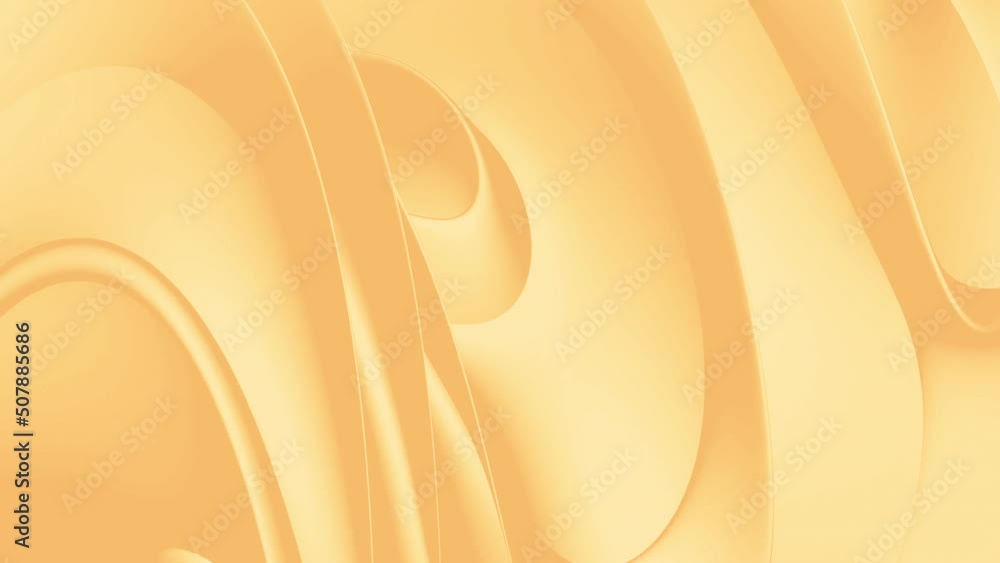 Poster Background of moving liquid lines. Design. Curved wavy lines move in background. Curved 3d folds move in waves