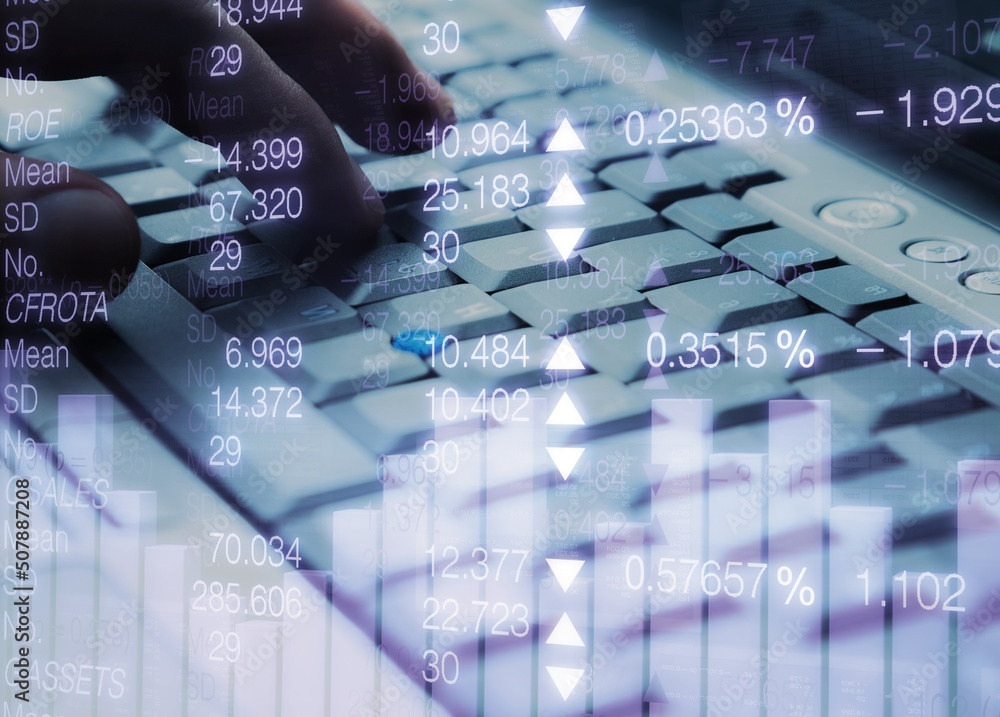 Aufkleber abstract futuristic infographic, digital technology concept. man programmer working