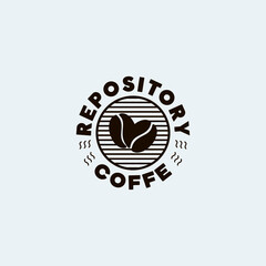 Repository coffe logo design vector