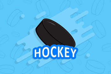 Hockey puck vector background in flat style. Colorful illustration art for tournament illustration and sport apps. Eps 10
