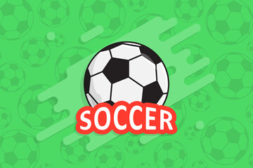 Soccer ball vector background in flat style. Colorful illustration art for tournament illustration and sport apps. Eps 10